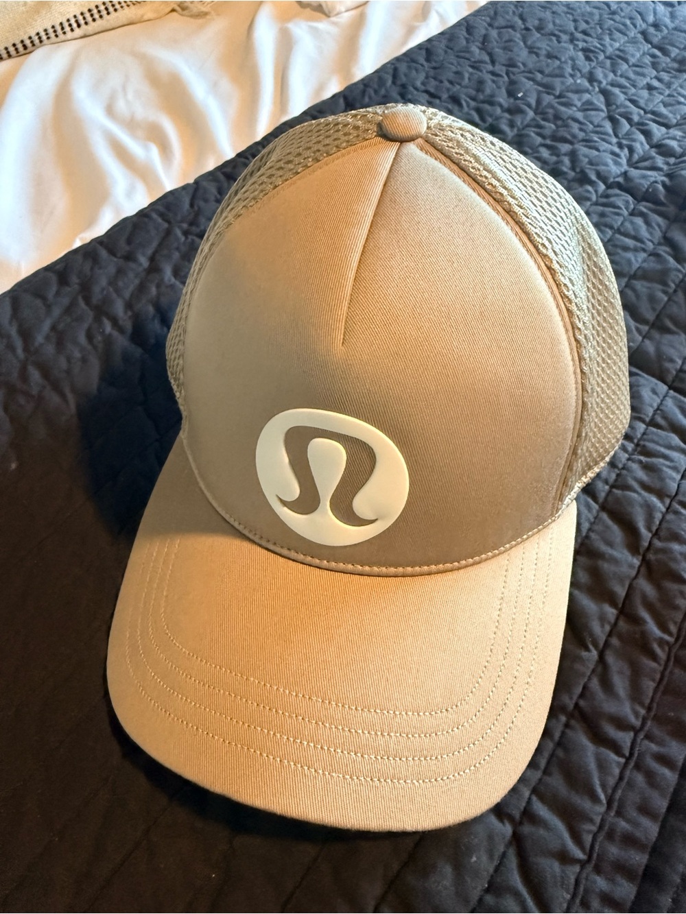 lululemon athletica Tan Mesh Trucker Hat with White Logo